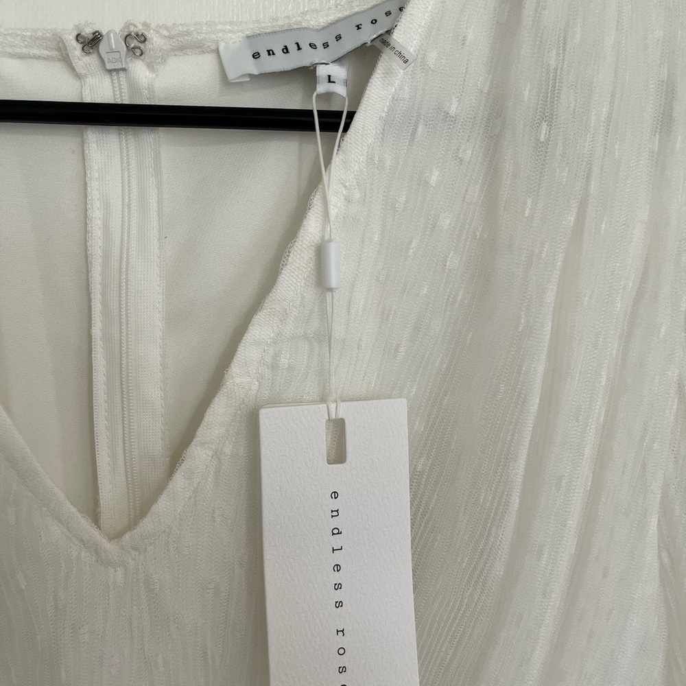 Long sleeve sheer white dress